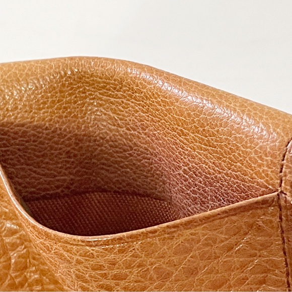 Valentino Garavani brown pebbled leather coin snap pouch gold logo - Picture 7 of 12